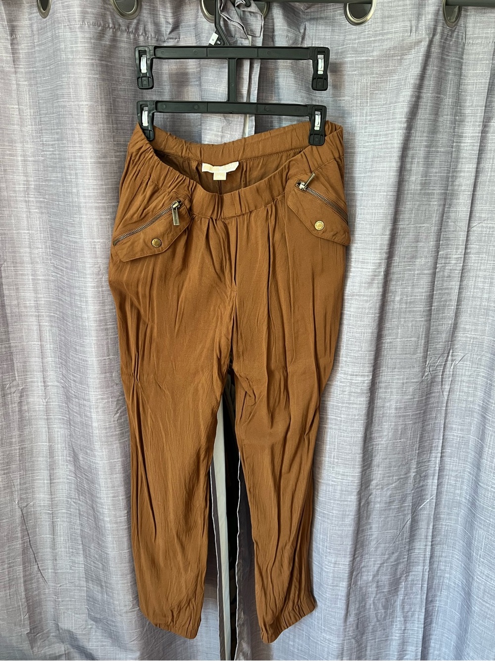 Michael Kors Rust Brown Pocket Dressy Jogger Pants
